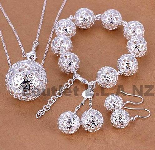 FILIGREE ROUND BALL SILVER FULL MATCHING SET